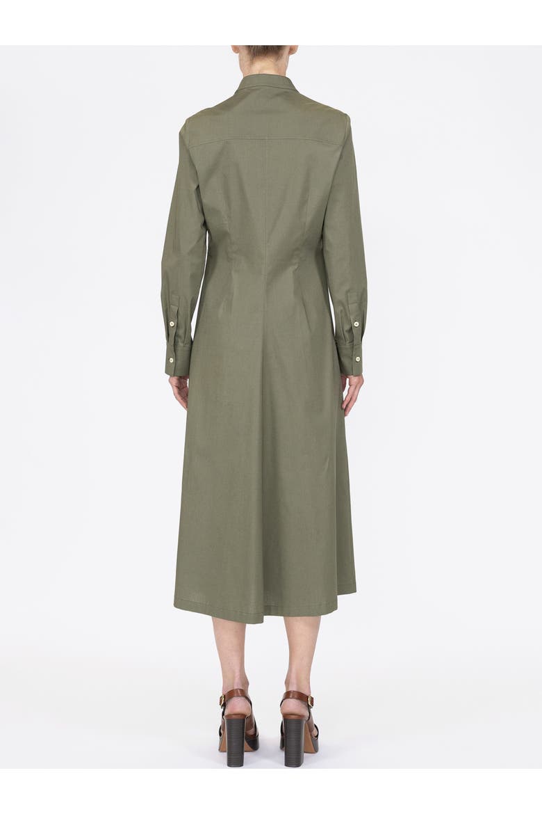 GENNY Long Sleeve Shirt Dress Pink, Alternate, color, Olive