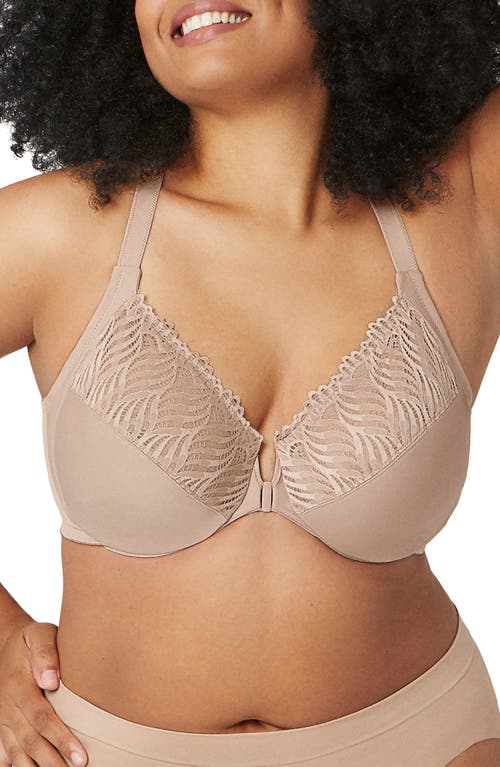 Glamorise WonderWire® Front Close T-Back Underwire Bra in Brown 