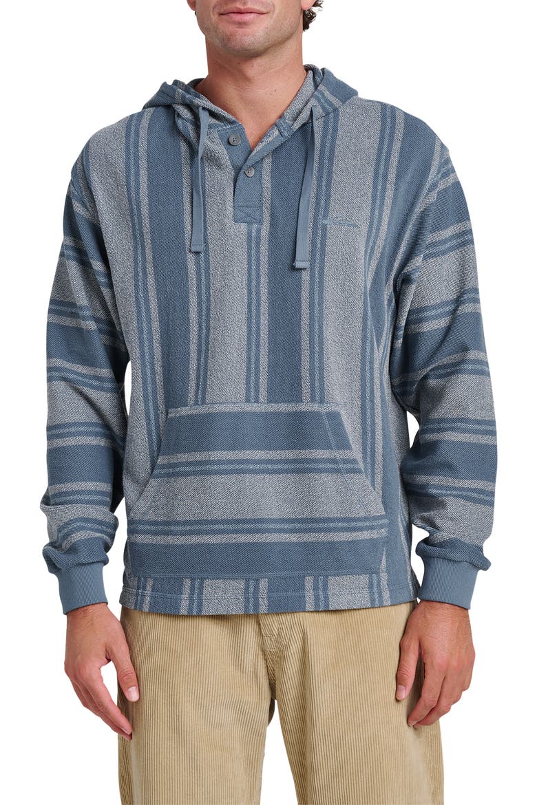 Playa Stripe Henley Hoodie, Main, color, CHINA BLUE
