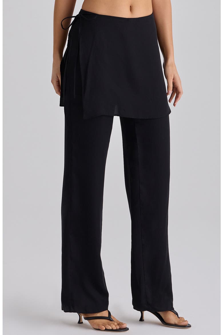Leona Skirt Pants, Alternate, color, BLACK