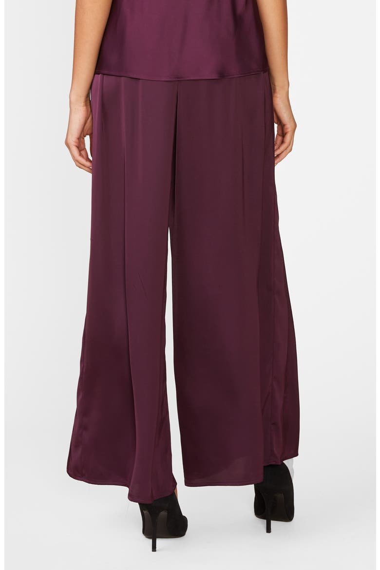 Satin Godet Wide Leg Pants, Alternate, color, MAROON BAN