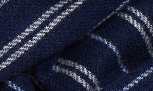 Vince Messa Stripe Cashmere Fringe Scarf In Coastal Blue