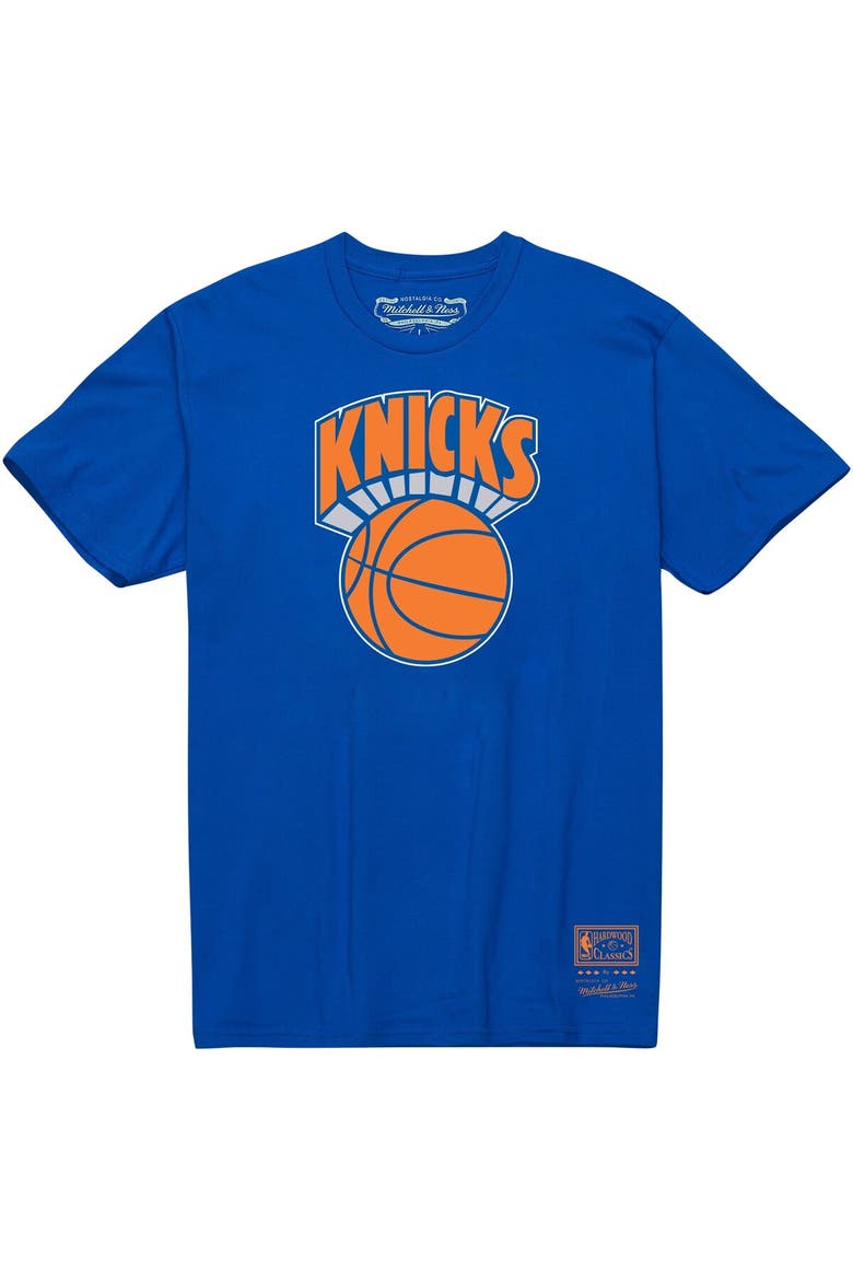 Unisex Mitchell & Ness  Blue New York Knicks Hardwood Classics MVP Throwback Logo T-Shirt, Alternate, color, Blue
