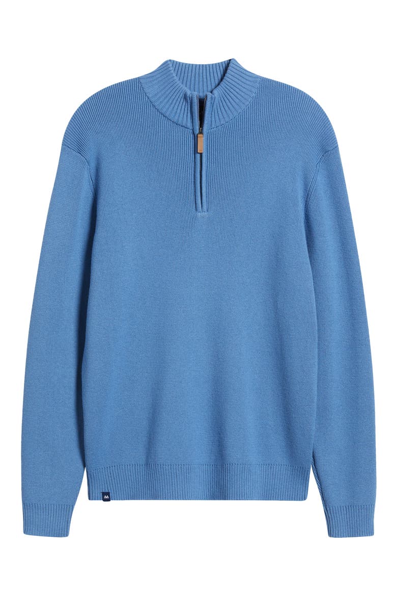 Hillcrest Quarter Zip Pullover Sweater, Alternate, color, DENIM BLUE SOLID