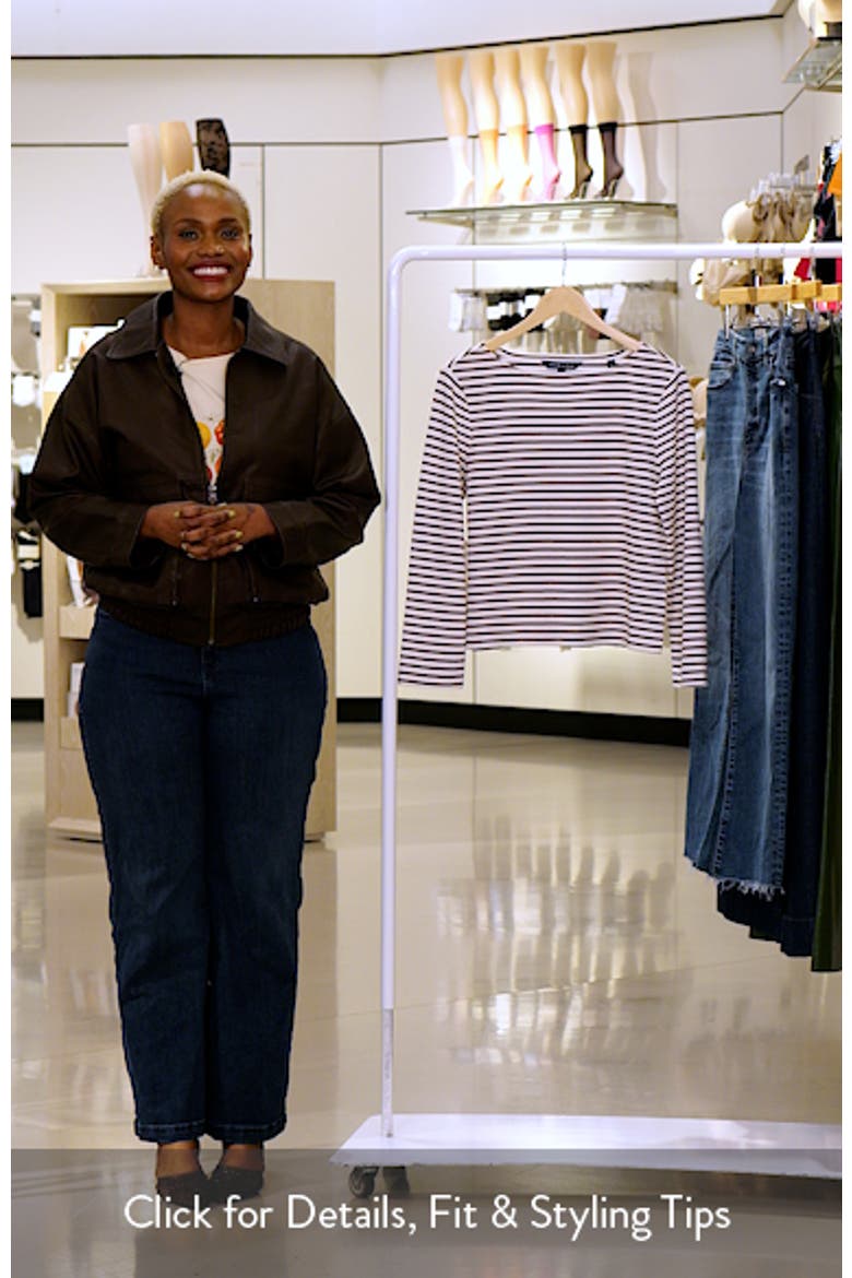 Hovey Stripe Stretch Cotton Boat Neck Top video