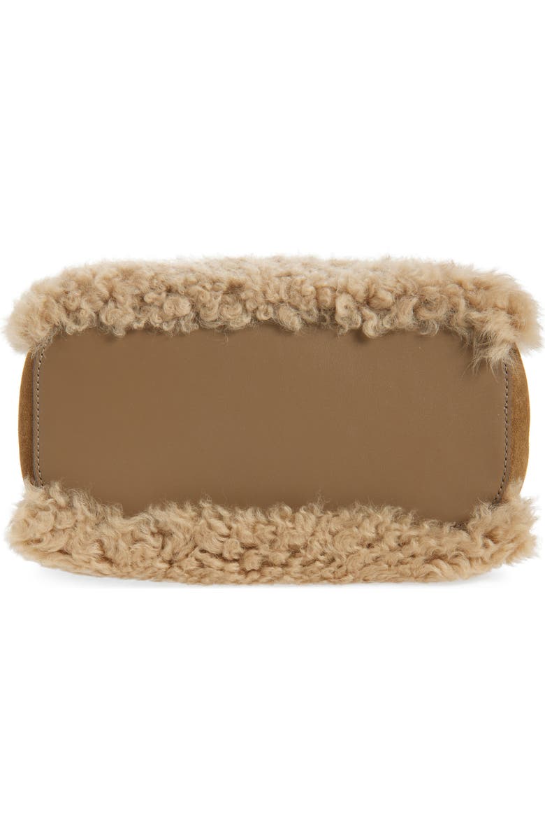 Anya Hindmarch Ringo Genuine Shearling North/South Shoulder Bag, Alternate, color, Taupe