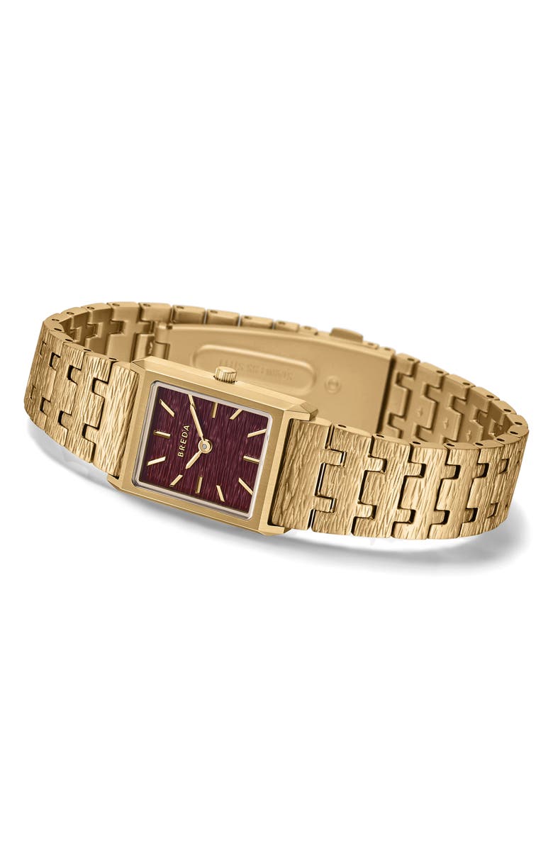 BREDA Virgil Revival Bracelet Watch, 20mm, Alternate, color, 18K Gold-Plated/ Brown