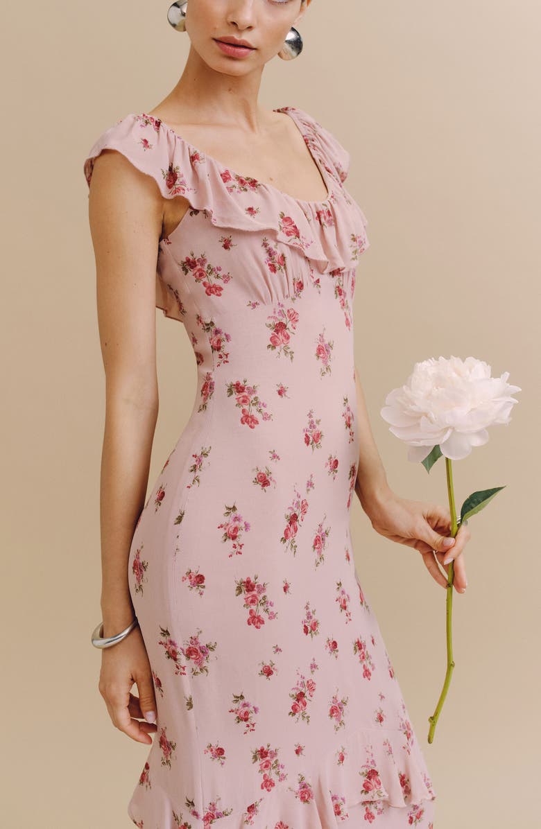 Reformation Tripoli Ruffle Tiered Maxi Dress, Alternate, color, Tea Time