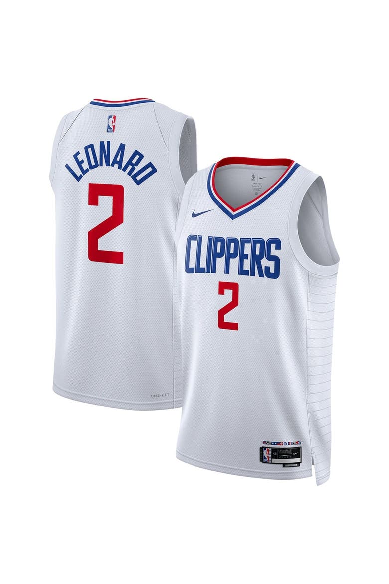 Unisex Nike Kawhi Leonard White LA Clippers Swingman Jersey - Association Edition, Main, color, White