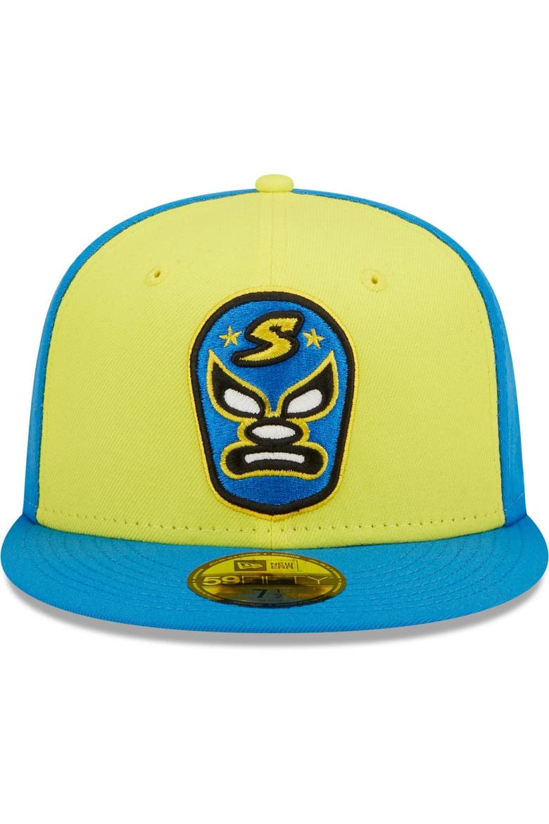 Men's New Era Yellow/Blue Sacramento Dorados Copa De La Diversion 59FIFTY Fitted Hat, Alternate, color, Yellow
