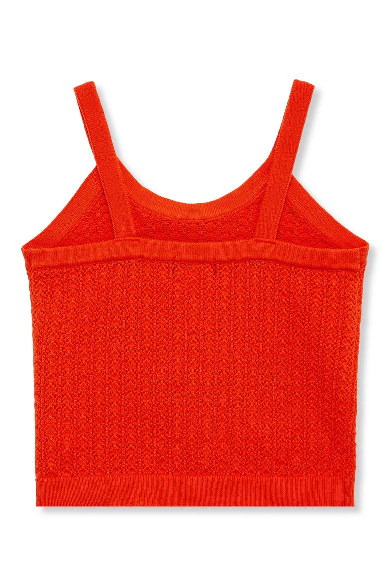 Kids' Jacquard Pointelle Sweater Tank Top, Alternate, color, ORANGE