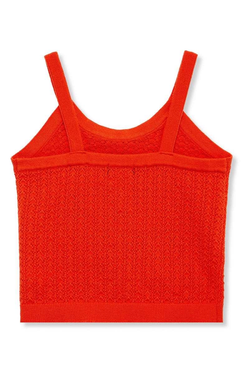 Truce Kids' Jacquard Pointelle Sweater Tank Top, Alternate, color, Orange