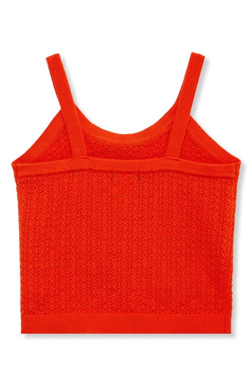 Truce Kids' Jacquard Pointelle Sweater Tank Top In Orange