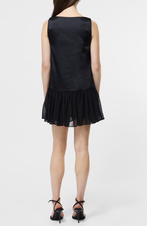 French Connection Marina Slinky Pleated Minidress In Black