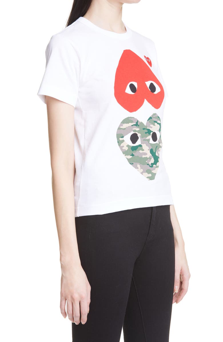 Comme des Garçons PLAY Camo Heart Graphic Tee, Alternate, color, 