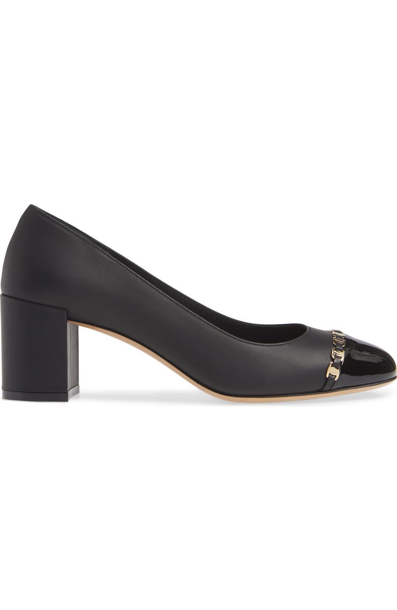 FERRAGAMO Salvatore Ferragamo Avella Chainlink Trim Pump, Alternate, color,