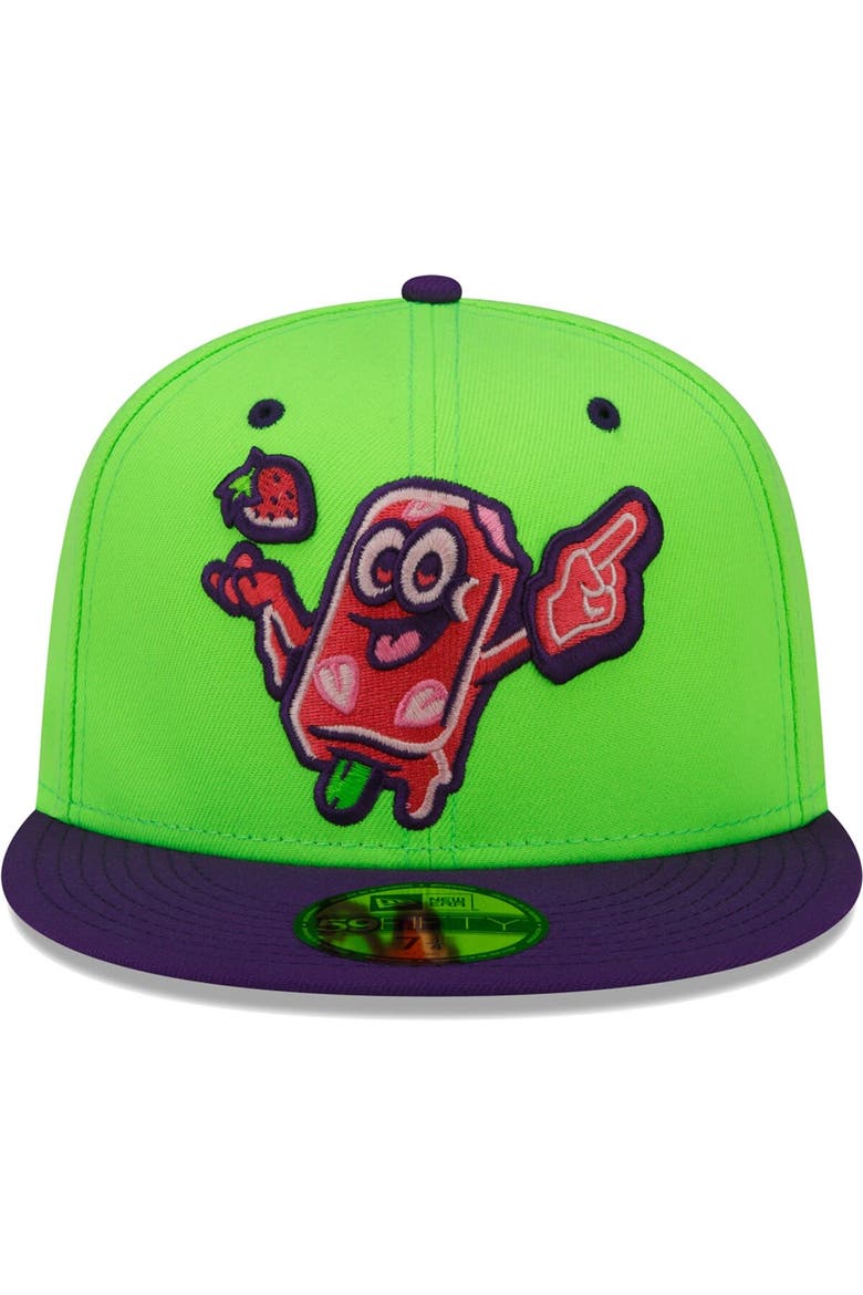 Men's New Era Green Beloit Sky Carp Copa De La Diversion 59FIFTY Fitted Hat, Alternate, color, Green