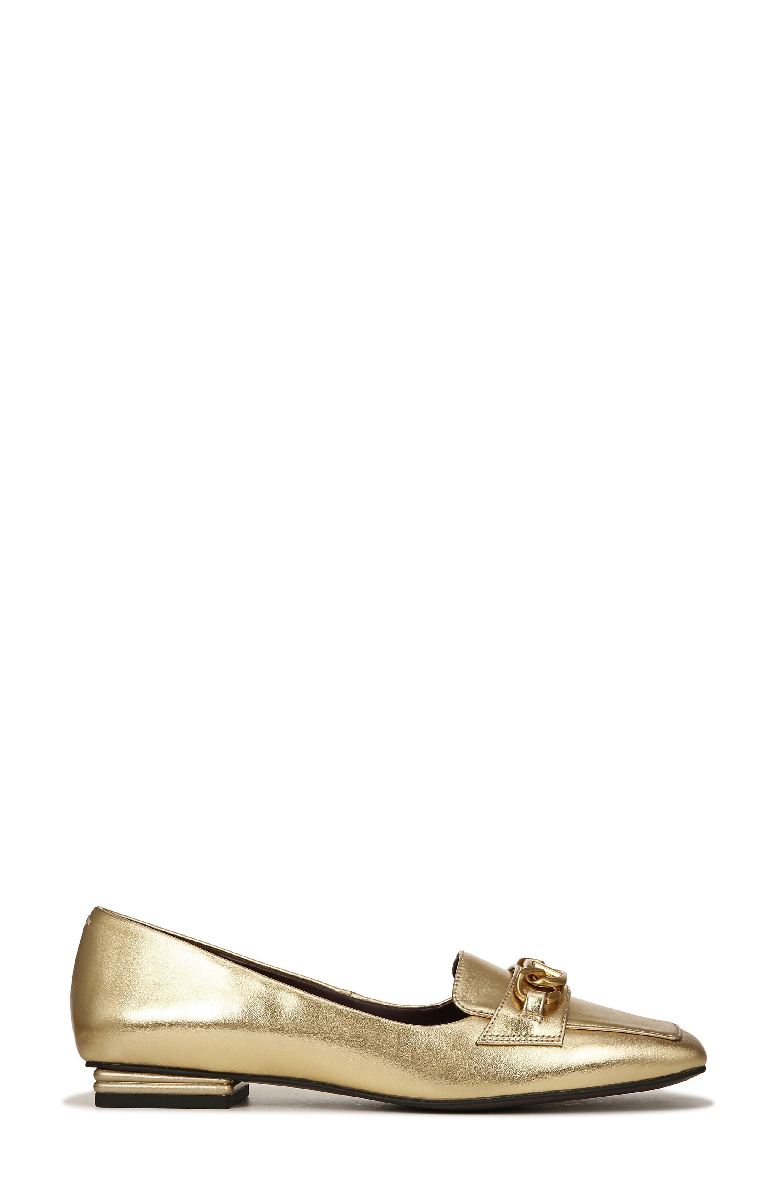 Tiari Chain Square Toe Loafer, Alternate, color, GOLD