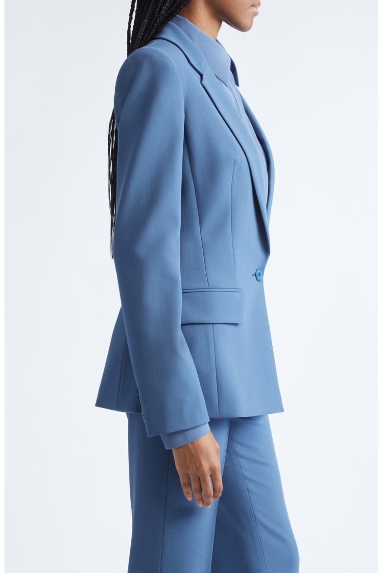 Stretch Virgin Wool Blazer, Alternate, color, STEEL