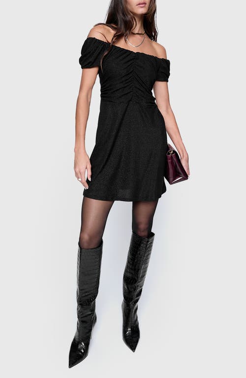 Rebecca Minkoff Devin Off the Shoulder Minidress in True Black 