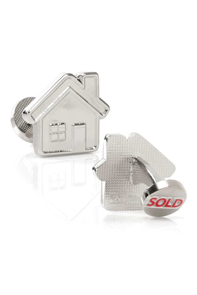 Real Estate Cuff Links, Alternate, color, SILVER
