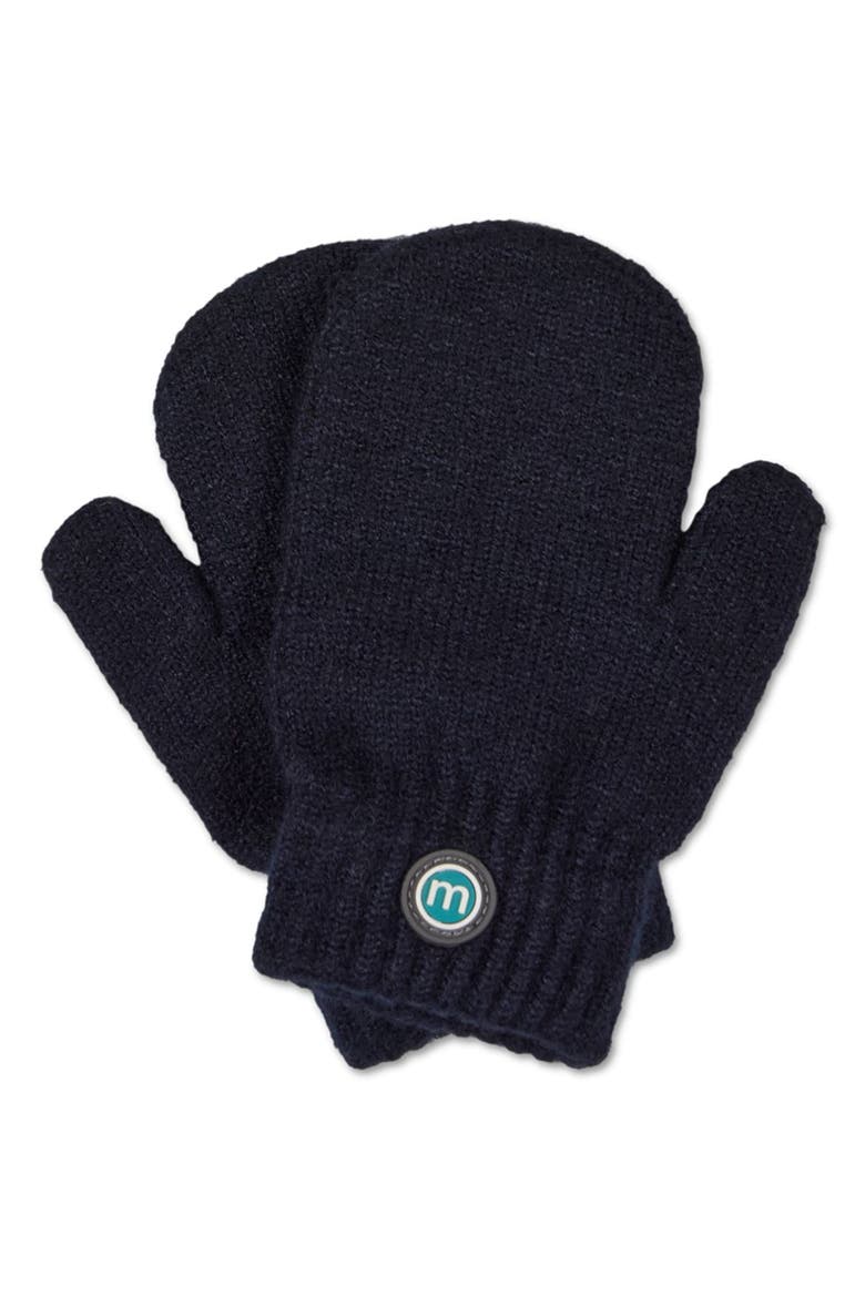 Kids Cozy Rayon-Blend Basic Ribbed Knit Mittens, Alternate, color, Navy