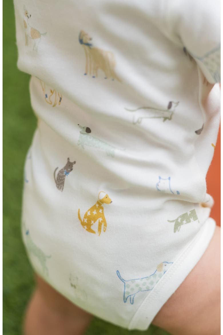 Dog Days Print Organic Cotton Bodysuit, Alternate, color, DOG DAYS