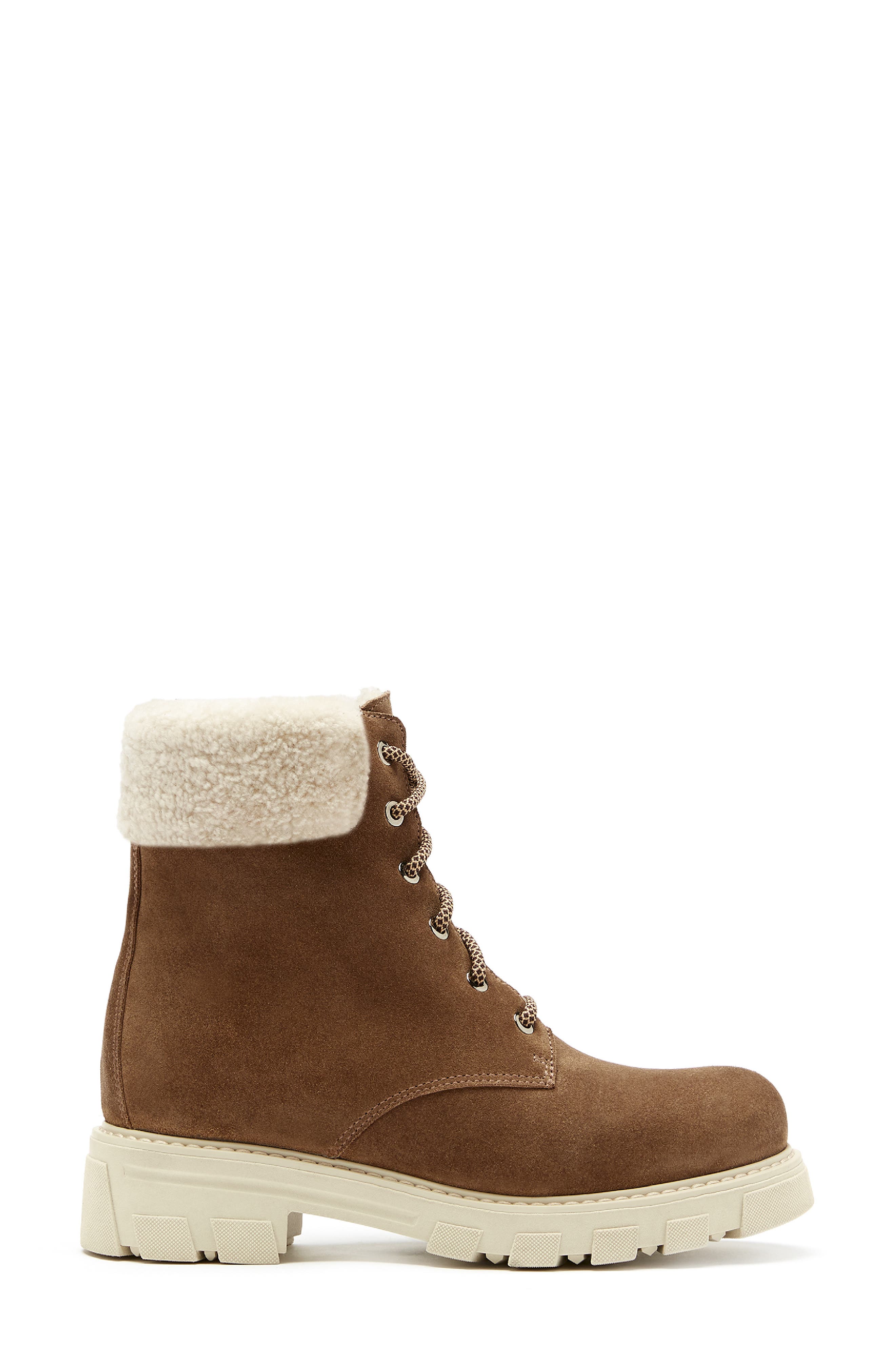 La Canadienne Andy Waterproof Genuine Shearling Winter Boot, Alternate, color, Walnut Suede