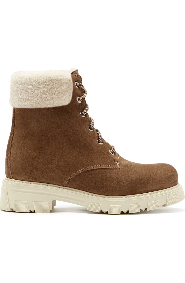 La Canadienne Andy Waterproof Genuine Shearling Winter Boot, Alternate, color, Walnut Suede