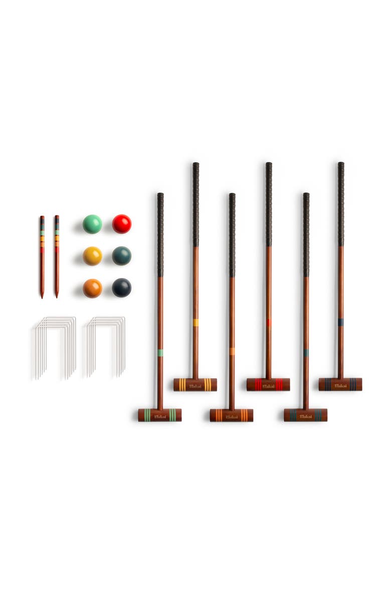 Elakai Hevea Rover Six Player Travel Croquet Set, Main, color, Natural Wood