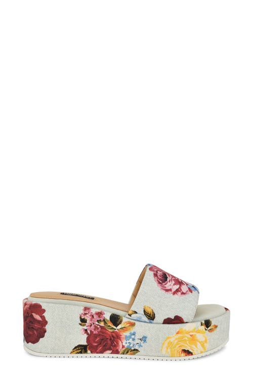 Nine West Copen Platform Sandal In Light Blue