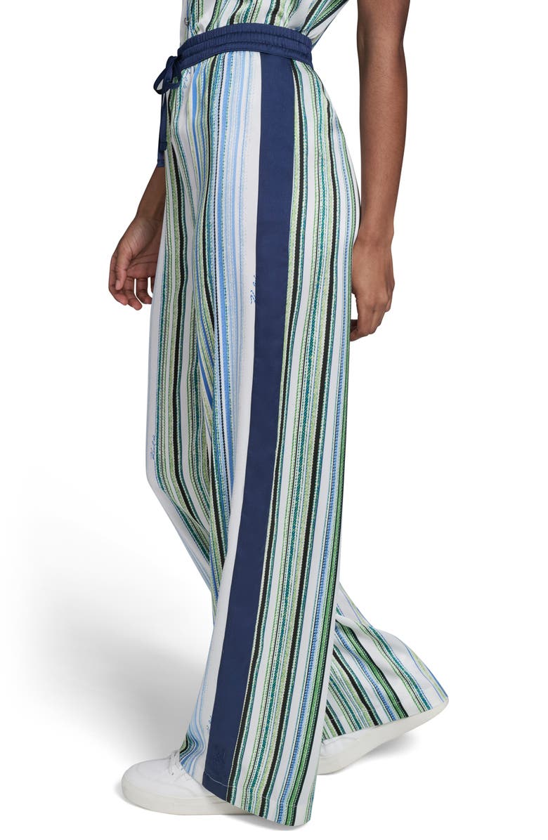 KARL LAGERFELD PARIS Stripe Wide Leg Pants, Alternate, color, Soft White/ Sky Blue Multi