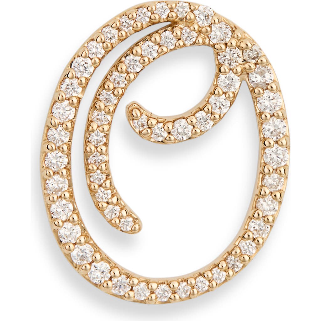 Lana 14k Gold Diamond Cursive Initial Stud Earring In Gold