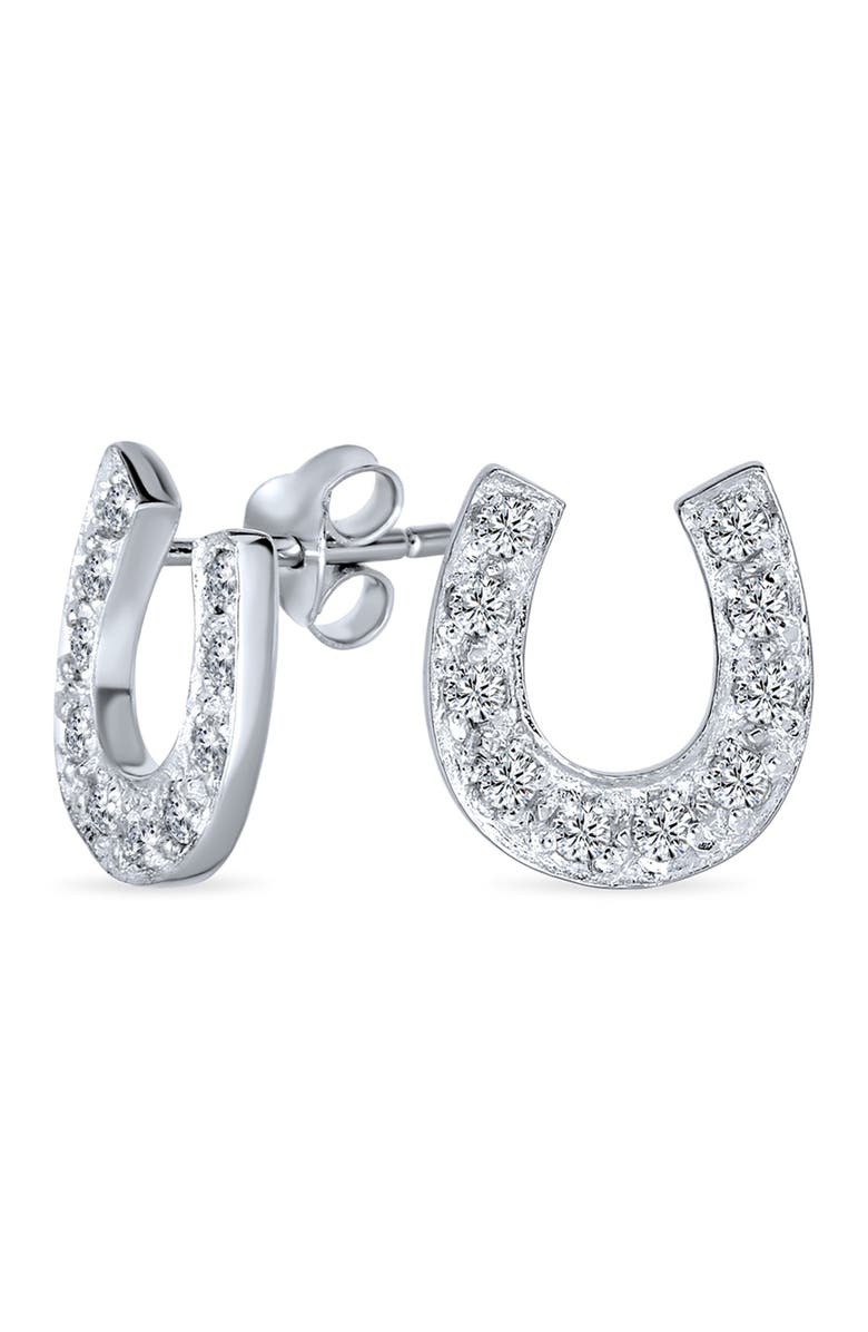 BLING JEWELRY Sterling Silver CZ Yee Haw Stud Earrings, Alternate, color, 