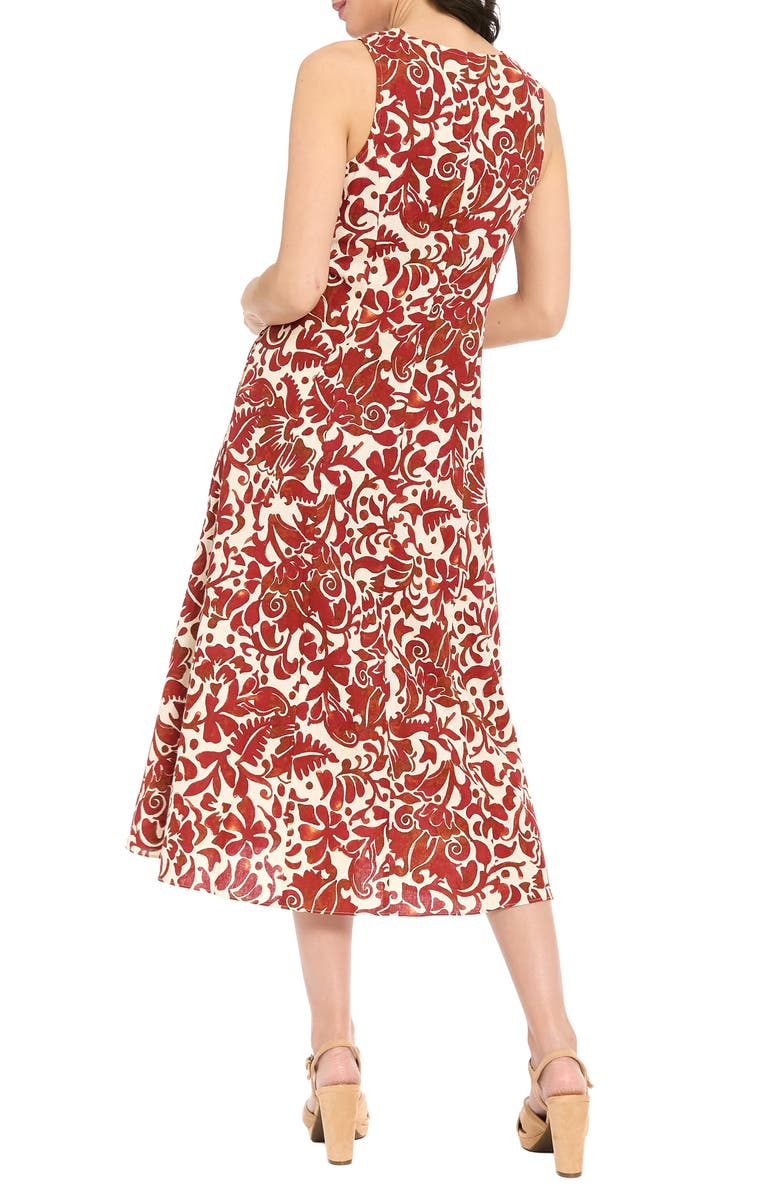 London Times A-Line Godet Dress, Alternate, color, Whisper White/ Picante