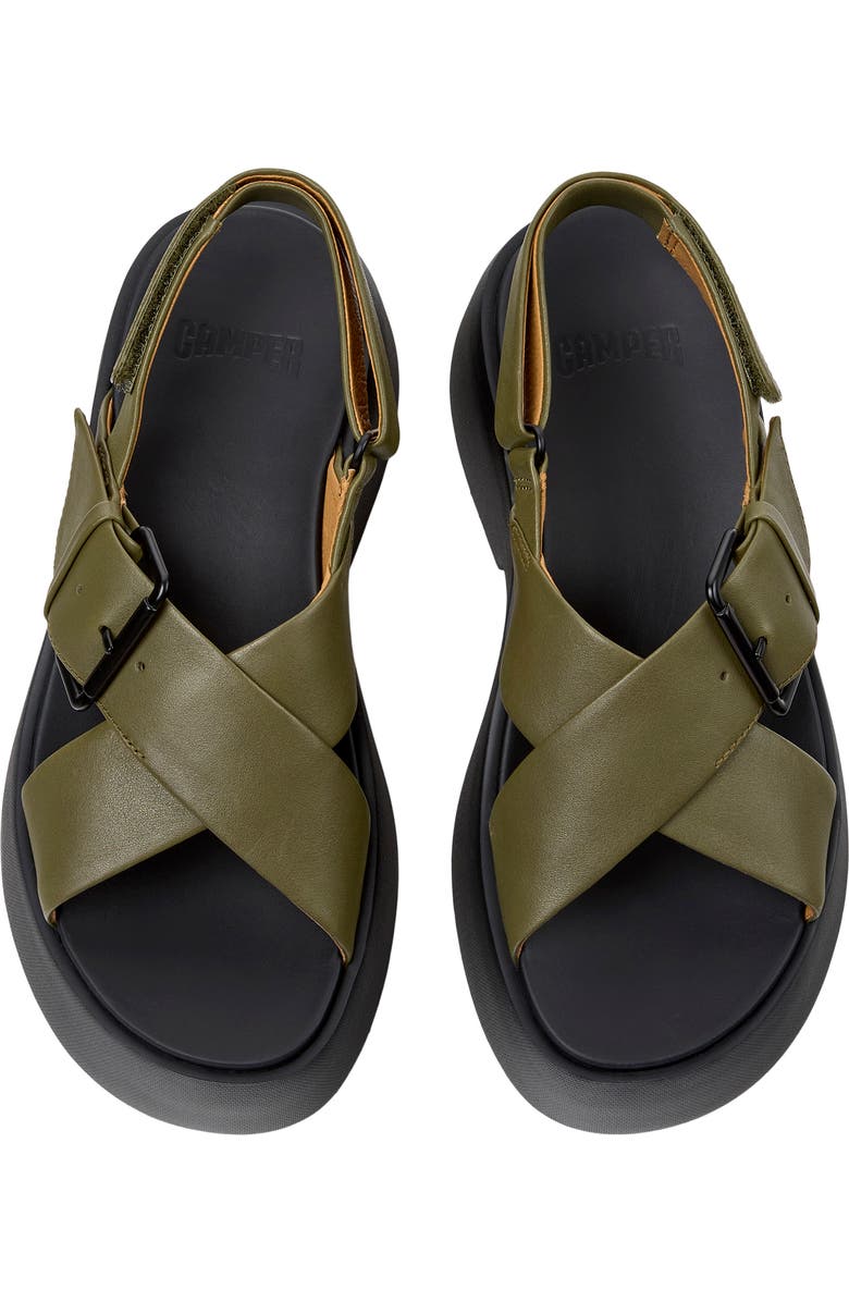 Camper Tasha X-Strap Platform Sandal, Alternate, color, Dark Green