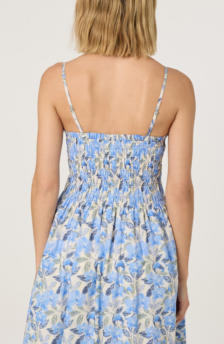 ASTR the Label Floral Print A-Line Dress, Alternate, color, Blue Cream Floral
