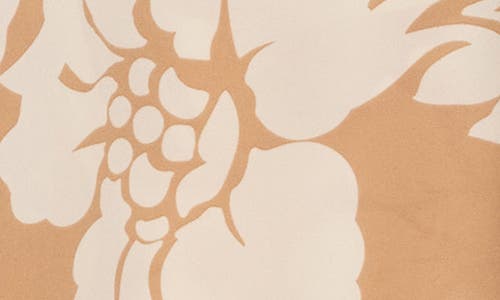 T Tahari Long Sleeve Button-up Top In Khaki/ivory Floral