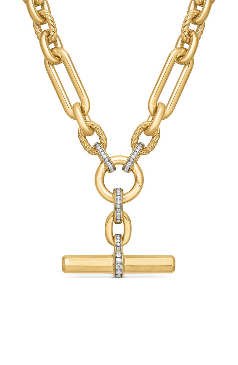 David Yurman Lexington Diamond Y-Necklace, Main, color, Diamond/ Yellow Gold