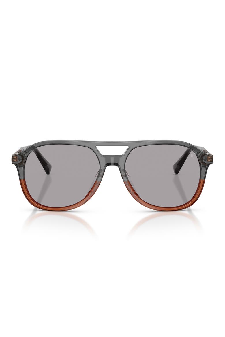 56mm Polarized Pilot Sunglasses, Main, color, LIGHT GREY