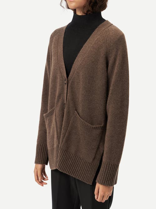 Gobi Mongolian Cashmere Relaxed-fit Cashmere Cardigan In Cocoa