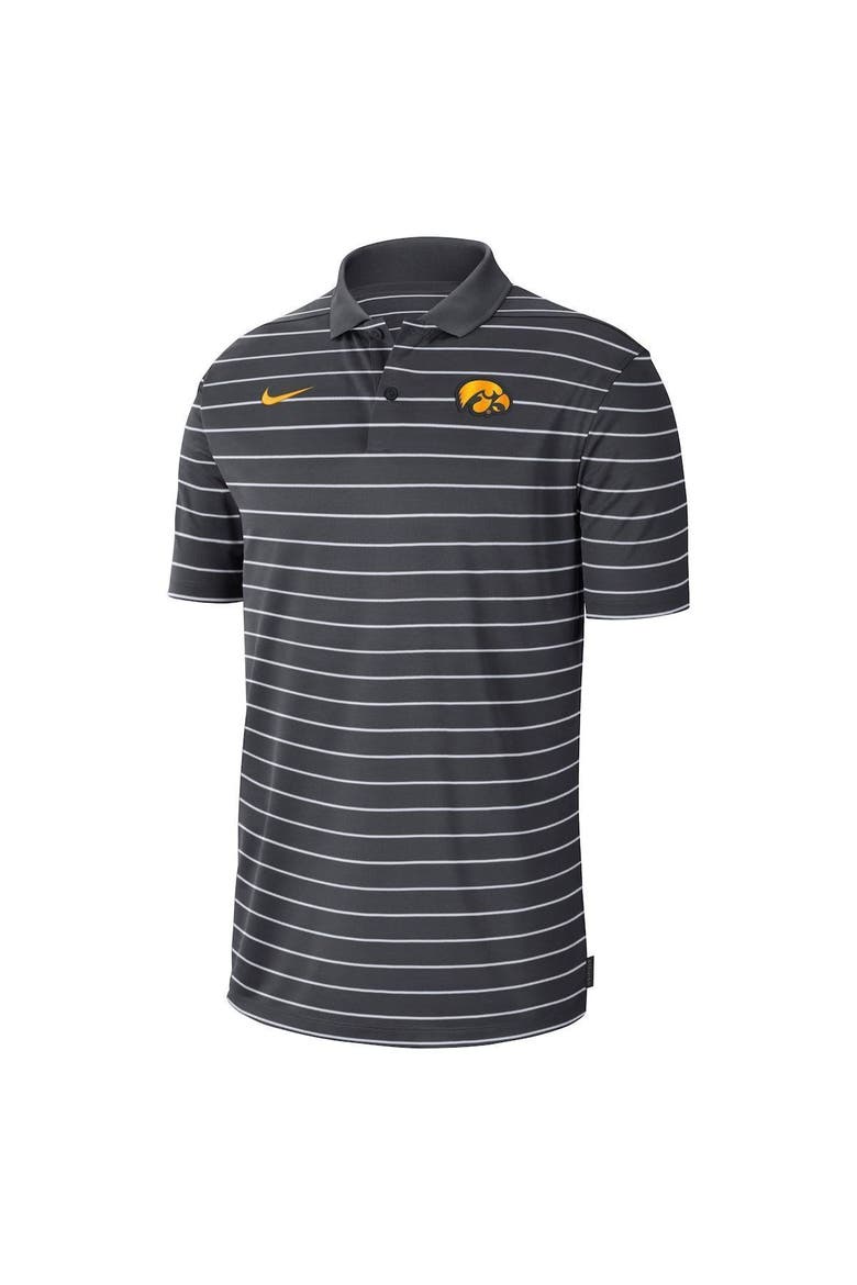 Men's Nike Anthracite Iowa Hawkeyes 2022 Early Season Coaches Performance Polo, Alternate, color, Anthracite