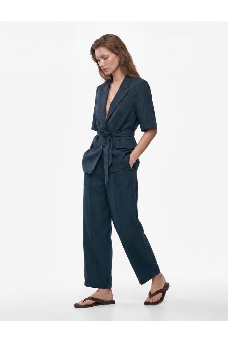 High Rise Wide Leg Barrel Pants, Alternate, color, NAVY BLUE