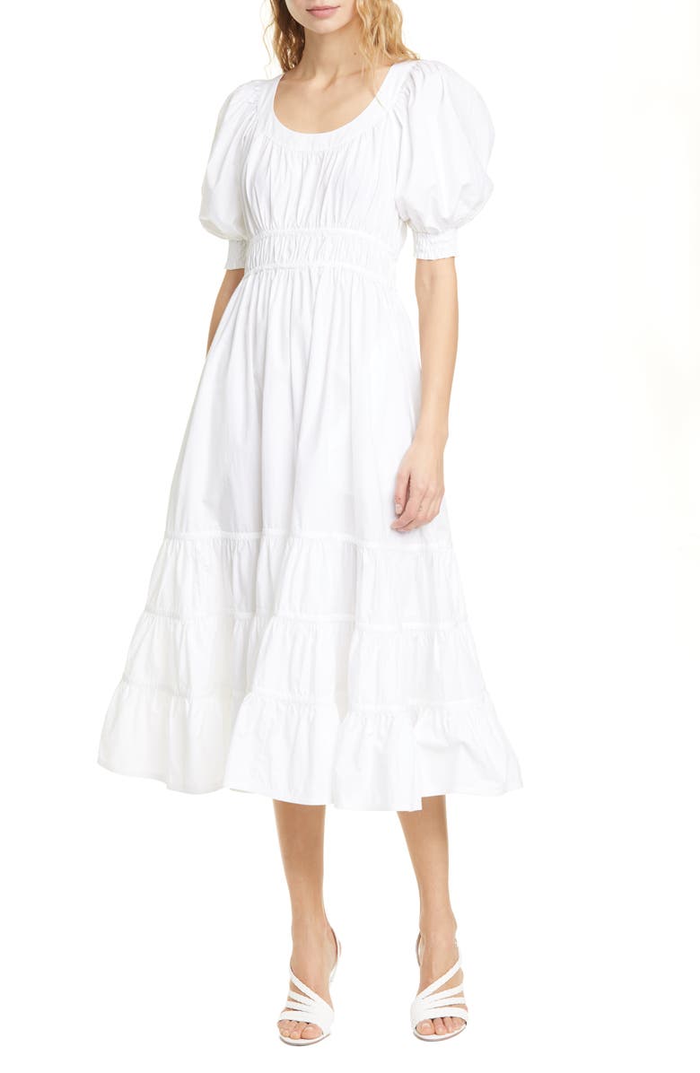 Ulla Johnson Juniper Puff Sleeve Midi Dress, Main, color,