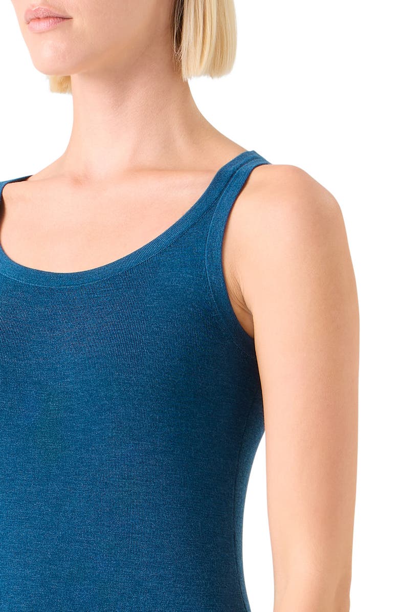 Akris punto Fitted Virgin Wool Sweater Tank, Alternate, color, Teal
