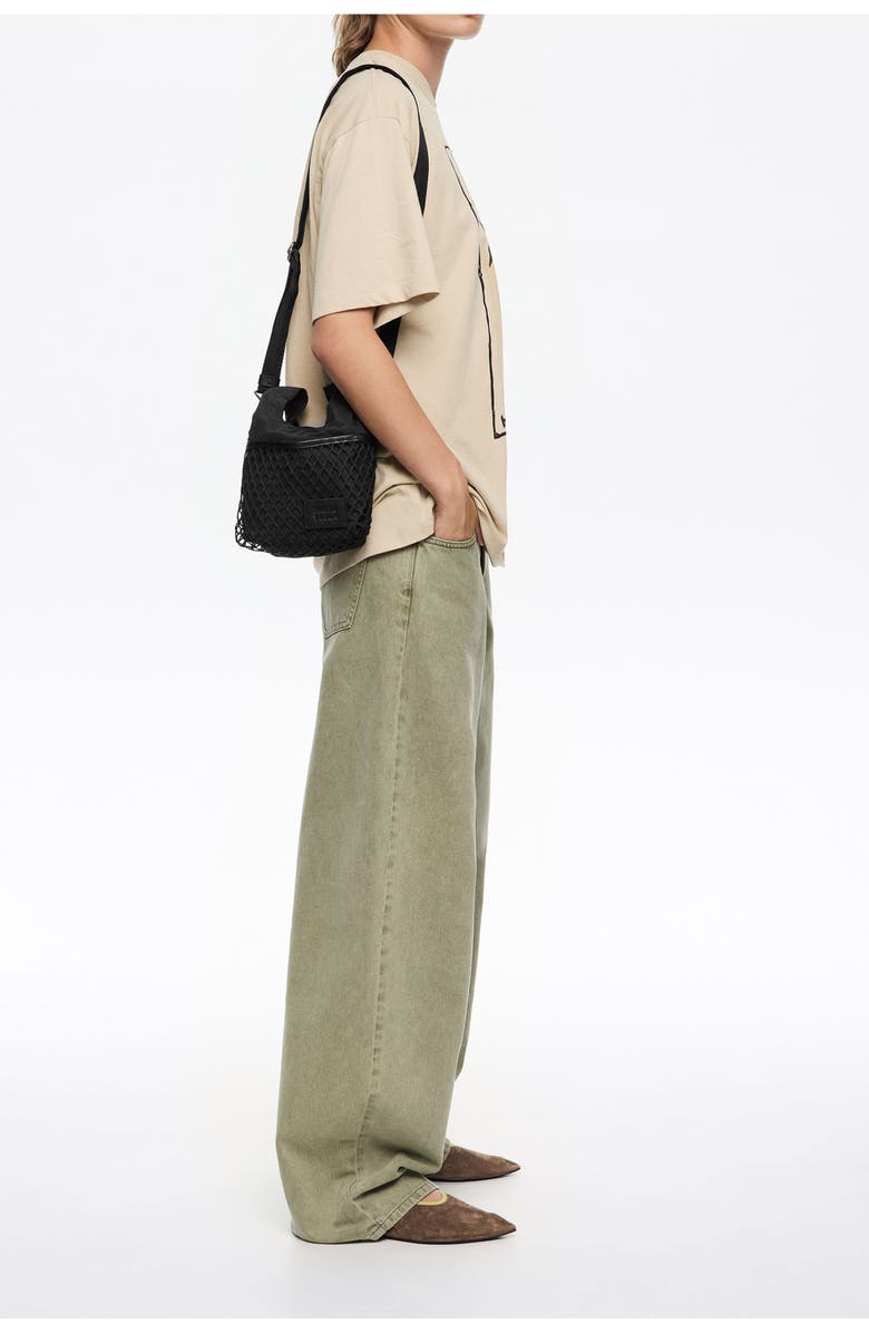 Bimba y Lola Nylon Mini Paper Bag, Alternate, color, Charcoal