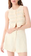 DELUC Malta Floral Appliqué Crop Pointelle Vest
