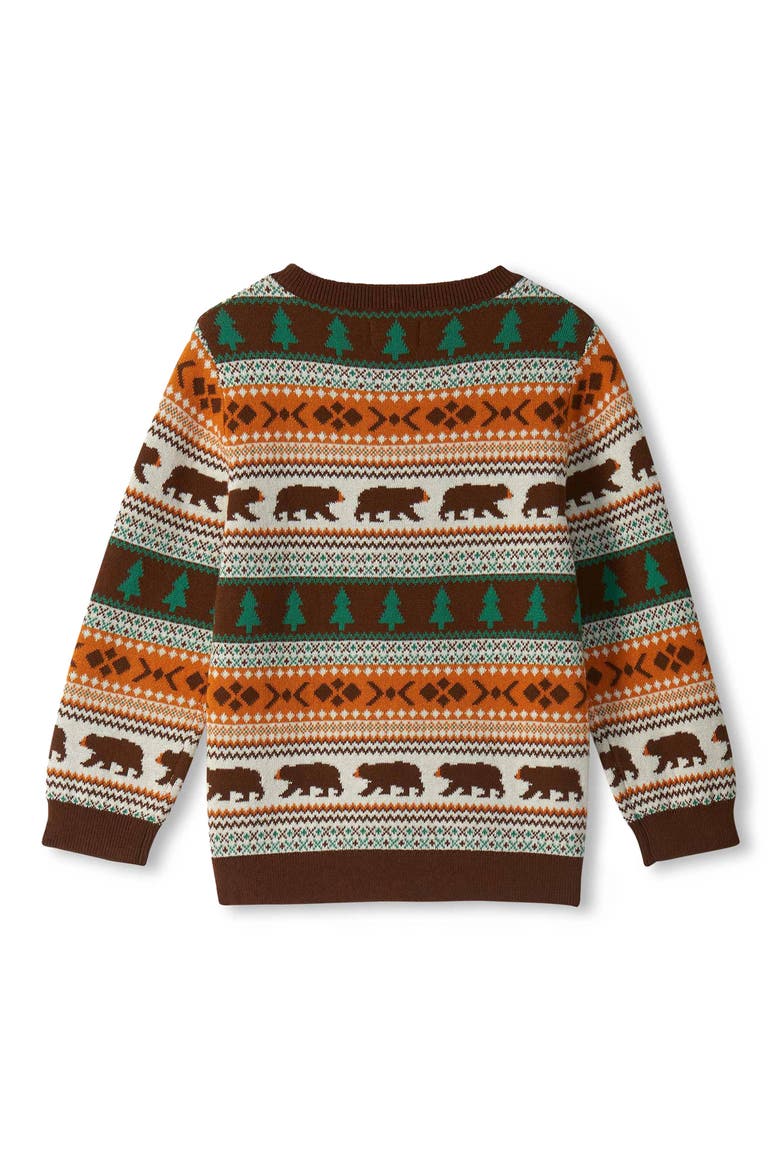 Kids' Forest Bear Fair Isle Sweater, Alternate, color, FONDUE FUDGE
