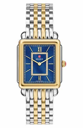 MICHELE Deco II Two-Tone Diamond Bracelet Watch, 32mm