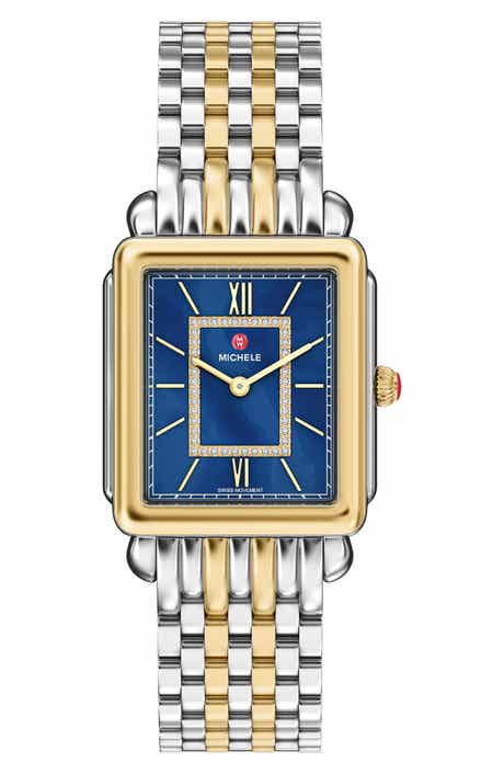 MICHELE Deco II Two-Tone Diamond Bracelet Watch, 32mm